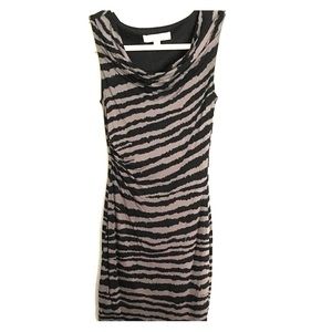 Grey and black stripped LOFT dress